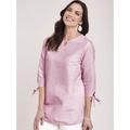 Blair Women's Tie Three-Quarter Sleeve Tunic - Pink - XL - Womens