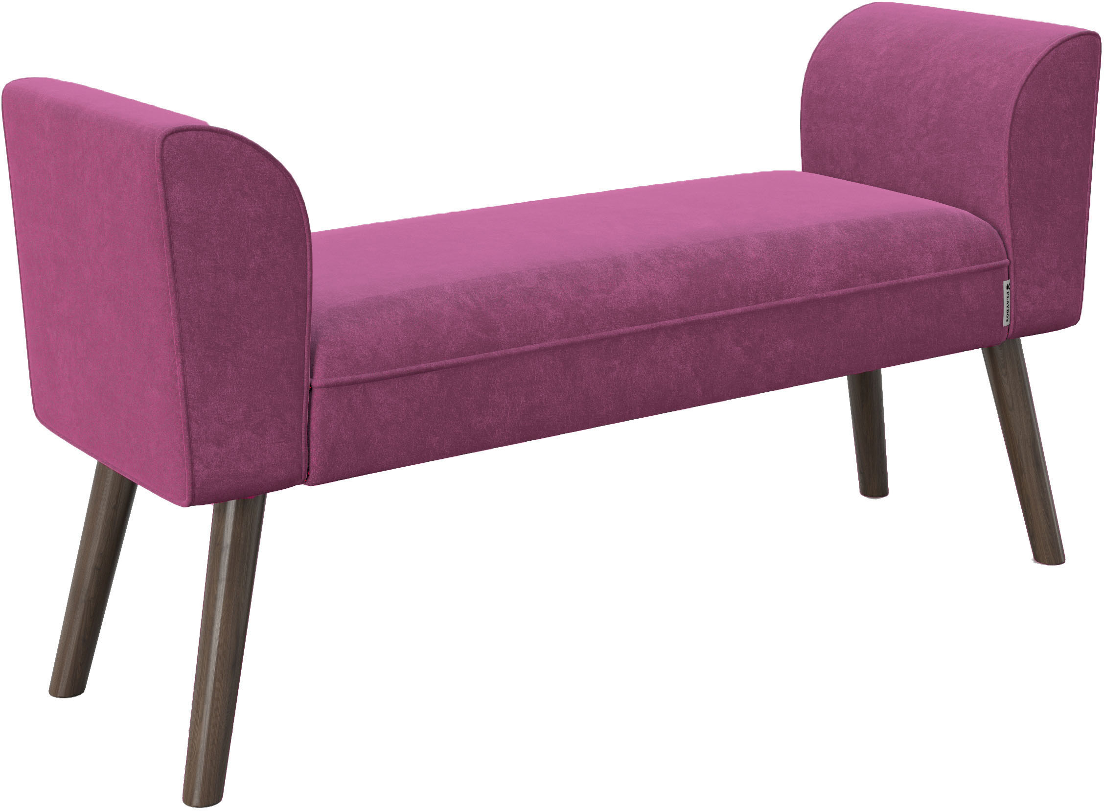 Polsterbank PLAYBOY "TIFFANY", lila, walnuss, B:92,7cm H:54,5cm T:30cm, Holz, Polyester, Sitzbänke, Polsterbank