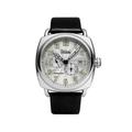 Szanto Automatic Officer Watches Silver Dial Black Strap Steel One Size SZ 6202E