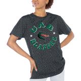 Women's Gameday Couture Charcoal UAB Blazers Victory Lap Leopard Standard Fit T-Shirt