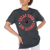 Women's Gameday Couture Charcoal Texas Tech Red Raiders Victory Lap Leopard Standard Fit T-Shirt