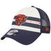 Men's New Era Cream/Navy Chicago Bears Team Stripe Trucker 9FORTY Snapback Hat