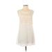 Spense Casual Dress - A-Line Scoop Neck Sleeveless: Ivory Dresses - Women's Size Small