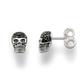 Thomas Sabo Rebel At Heart Sterling Silver Black Stone Skull Earrings