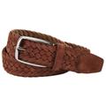 Belts Veloursleder-Flechtgürtel, 105 cm - Dunkelbraun, Herren, aus Leder