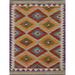 Geometric / Southwestern Kilim Oriental Rug Flatweave Wool Carpet - 2'9"x 3'9"