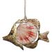 Scallop Shell Golden Fish Christmas Holiday Ornament - Multi