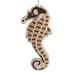 Beaded Seahorse 5.5 Inch Bahamas Style Fabric Christmas Holiday Ornament - Brown