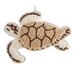 Coastal Beaded Sea Turtle 5.5 Inch Fabric Christmas Holiday Ornament - Brown