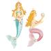 Princess Mermaids Capiz Shells Christmas Holiday Ornaments 8.25 Inches Set of 2 - Multi