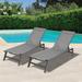 2-Piece Outdoor Garden Furniture Sets for 2, 5-Position Adjustable Aluminum Recliner, All Weather for Patio, Beach, Pool