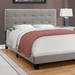 Queen Size Tufted Panel Bed Gray