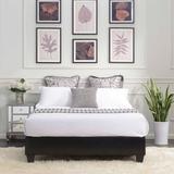 Queen Size Upholstered Platform Bed Brown