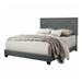 King Contemporary Panel Bed Gray Fabric