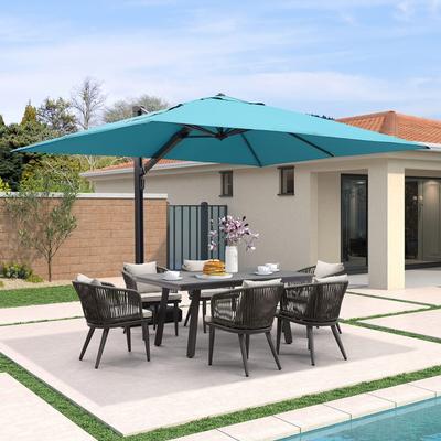 PURPLE LEAF Sturdy Heavy-duty Patio Cantilever Offset Umbrella with 360-degree Rotation