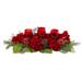 24" Red Artificial Hydrangea Christmas Triple C&elabrums Pinecones