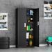 Tall Metal Storage Garage Cabinets with Locking Doors and 4 Adjustable Shelves Double Handles Steel Storage Cabinet for Garage Office Bedroom Classroom Employees School GymBlack