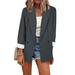 Leesechin Blazers for Women Plus Size Solid Color Small Suit Single Long Sleeve Plus Size Suit Jacket on Clearance