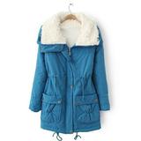 Leesechin Blazers for Women Buttons Long Sleeve Solid Pockets Coat Plus Fleece Jacket Outwear Top on Clearance