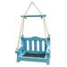 XGeek Outdoor Wooden Bird Feeder Hanging Bird Feeder Chair Shaped Feeder Garden Decoration Blue