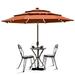 EliteShade Sunbrella Solar 9ft 3 Tiers Market Umbrella with 80 LED Lights Patio Umbrellas Outdoor Table with Ventilation and 5 Years Non-Fading Top Terracotta