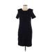 Karl Lagerfeld for Impulse Casual Dress - Sheath Scoop Neck Short sleeves: Blue Print Dresses - Women's Size Small