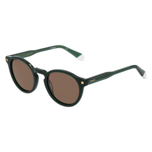 Polaroid PLD 4150/S/X Herren-Sonnenbrille Vollrand Panto Acetat-Gestell, Grün