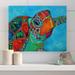 Bay Isle Home™ 'Seaglass Sea Turtle' Painting Print on Wrapped Canvas in Black/Blue/Pink | 1 D in | Wayfair 4D913F6399674017B9A2110873664D5D