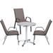 Hokku Designs Heliconia Round 3 - Person 23.75" Long Outdoor Dining Set Plastic/Metal in Gray | 23.75 W x 23.75 D in | Wayfair