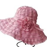 Sun Hat for Women Waterproof Wide Brim Bucket Hat Foldable Boonie Hat for Fishing Hiking Garden Safari Beach(M-58cm Light pink)