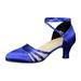 Fsqjgq Beach Sandals Women Womens Fashion Sandals Fashion Design Handmade Latest Latin Dance Shoes for Ladies Size 39 Blue