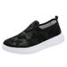 KaLI_store Slip On Shoes Women Womens Walking Shoes Non Slip Sneakers Comfortable Tennis Running Shoes Black 7