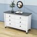 Red Barrel Studio® Wood Storage Dresser w/ 6 Storage Drawers Wood in Gray/White | 30.2 H x 47.2 W x 17 D in | Wayfair