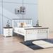 Winston Porter 3-Pieces Bedroom Sets Platform Bed w/ Two Nightstands & USB Charging Ports in Black/Brown | 43 H x 58 W x 82 D in | Wayfair