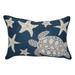 Bay Isle Home™ Yanga Throw Square Indoor/Outdoor Pillow Cover & Insert Polyester/Polyfill blend in Gray/Blue/Navy | 18 H x 18 W x 7 D in | Wayfair