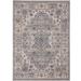 Gray 84 x 60 x 0.01 in Indoor Area Rug - DECOMALL Piny Washable Traditional Floral Art Foldable Non Slip Rugs/Brown Polyester | Wayfair