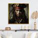 Design Art Portrait Of Pirate - Fashion Man Canvas Wall Art Canvas in Black/Brown/Red | 30 H x 30 W x 1 D in | Wayfair FL58904-30-30-GD