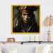 Design Art Portrait Of Pirate - Fashion Man Canvas Wall Art Canvas in Black/Brown/Red | 30 H x 30 W x 1 D in | Wayfair FDP58904-30-30-GD