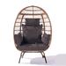 Bayou Breeze Ahren Patio Chair w/ Cushions, Rattan in Brown | 58.2 H x 39 W x 23 D in | Wayfair 3123ED48EC254C1B90386E2AA79007AA