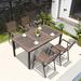 Wildon Home® Spring Mountain Rectangular 4 - Person 62.99" Long Aluminum Outdoor Dining Set Wood/Plastic/Metal in Brown | 62.99 W x 35.43 D in | Wayfair