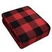 Gracie Oaks Ketilfrith Buffalo Cotton Blend Blanket Cotton blend in Red/Black | 108 H x 90 W in | Wayfair D67B86C7FFD348AB893249800AB892E7