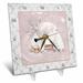 Pink Birds at Birdhouse White Christmas Tree Gifts Merry Christmas 6x6 Desk Clock dc-272716-1