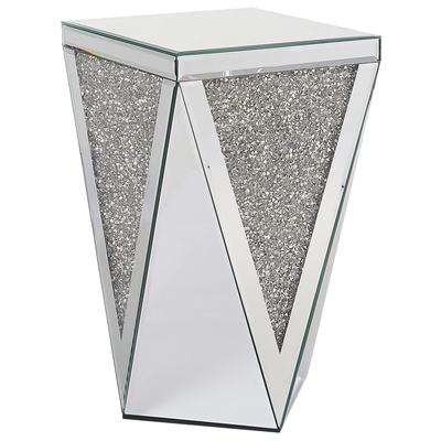 Beistelltisch Silber Spiegelglas Nachttisch Glam Design Wohnzimmer Schlafzimmer