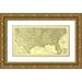 Rand McNally 32x19 Gold Ornate Wood Framed with Double Matting Museum Art Print Titled - Southeastern States Roads - Rand McNally 1923