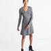 Madewell Dresses | Madewell Bridgewalk V-Neck Dress Charcoal Gray A-Line Long Sleeve | Color: Black/Gray | Size: 6