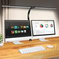 LeadGoods LED Desk Lamp, Double Head LED Desk Lamps for Home Office Architect Workbench 31.5" Wide Office Lighting-5 Color Modes and Stepless Dimming Auto Timer Modern Desk Lamp for Monitor Studio