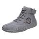 Momolaa Mens Sneaker Boots Men's High Top Short Boots Shoe Sneaker Lace-up Fashion Sneakers Hiking Work Boots UK Size 7.5 a_Grey