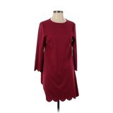 Shein Casual Dress - Shift Crew Neck 3/4 sleeves: Red Print Dresses - Women's Size X-Small