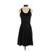 Ann Taylor LOFT Cocktail Dress - A-Line: Black Solid Dresses - Women's Size 0