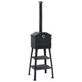 NYBusiness Outdoor Pizza Oven Charcoal Fired w/ 2 Fireclay Stones in Black/Brown | 205 H x 61 W x 58 D in | Wayfair SH40362R